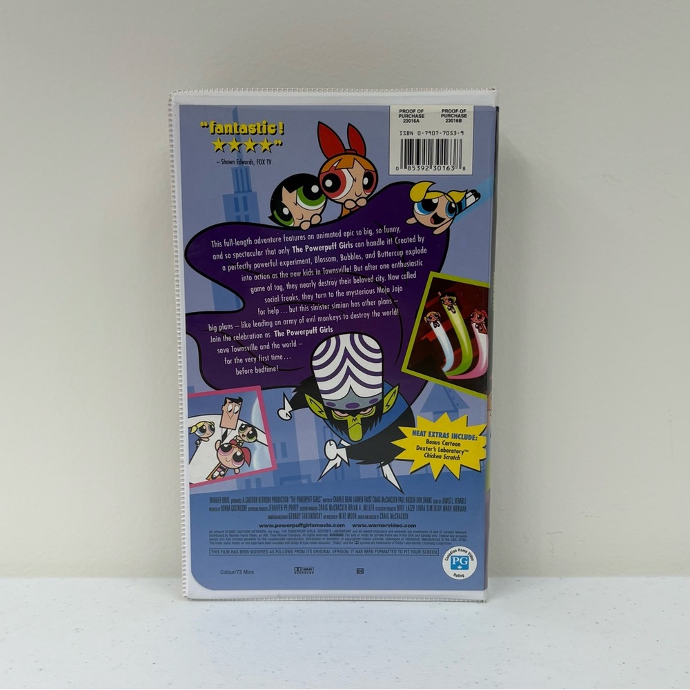 The Powerpuff Girls Movie VHS 2002 Clamshell Case Cartoon Network in EUC - Picture 2 of 5